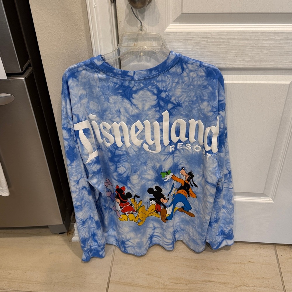 Disney Blue Tie-Dye Jersey from Disneyland resort with Mickey and friends size L